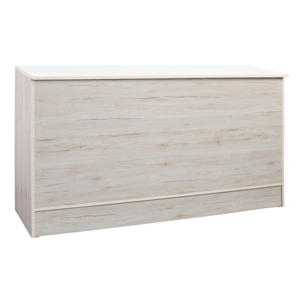 70" x 20" x 38" Light Distressed Wood Cash Register and Checkout Service Counter