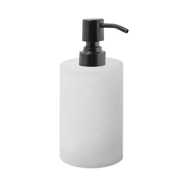 room360 Nassau RSP024FRR12 10 oz. Ice Soap Dispenser with Matte Black Pump Top - 6/Case