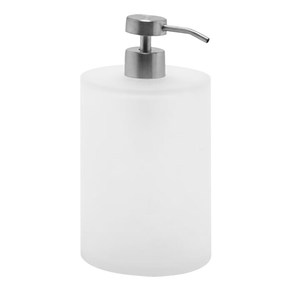 room360 Nassau RSP006FRR22 28 oz. Ice Soap Dispenser with Low-Profile Brushed Stainless Pump Top - 6/Case