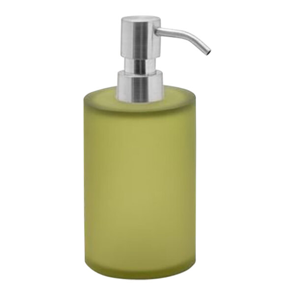 room360 Nassau RSP027GRR12 10 oz. Sage Soap Dispenser with Mirrored Stainless Pump Top - 6/Case