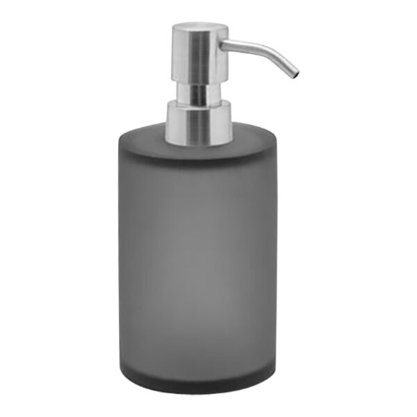 room360 Nassau RSP027GYR12 10 oz. Smoke Soap Dispenser with Mirrored Stainless Pump Top - 6/Case
