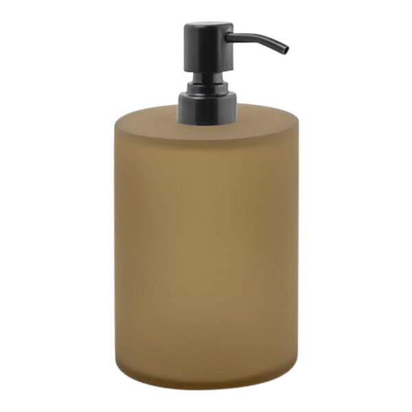 room360 Nassau RSP028BRR22 28 oz. Nutmeg Soap Dispenser with Matte Black Pump Top - 6/Case