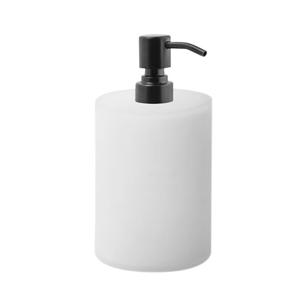 room360 Nassau RSP028FRR22 28 oz. Ice Soap Dispenser with Matte Black Pump Top - 6/Case