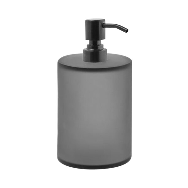 room360 Nassau RSP028GYR22 28 oz. Smoke Soap Dispenser with Matte Black Pump Top - 6/Case