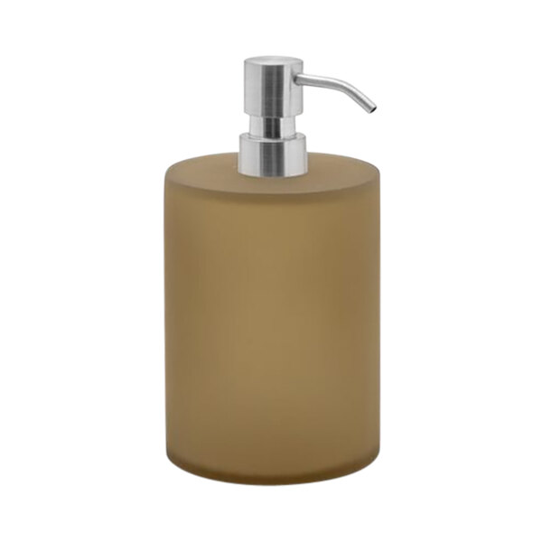 room360 Nassau RSP031BRR22 28 oz. Nutmeg Soap Dispenser with Mirrored Stainless Pump Top - 6/Case