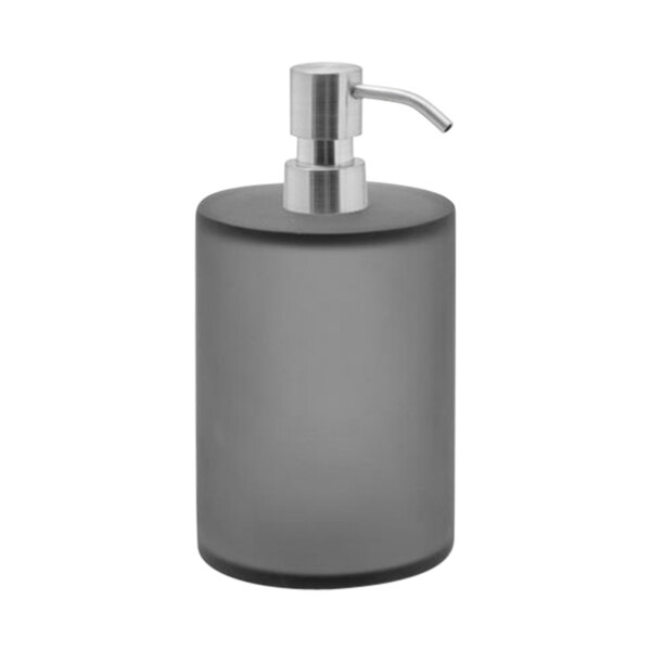 room360 Nassau RSP031GYR22 28 oz. Smoke Soap Dispenser with Mirrored Stainless Pump Top - 6/Case
