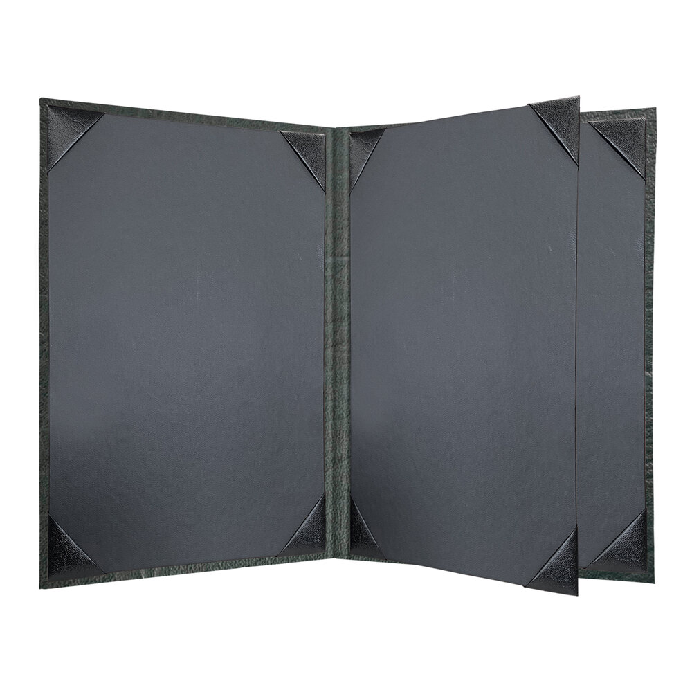 H. Risch, Inc. HAR-4V Harley 5 1/2" x 8 1/2" Customizable Green 4 View Menu Cover