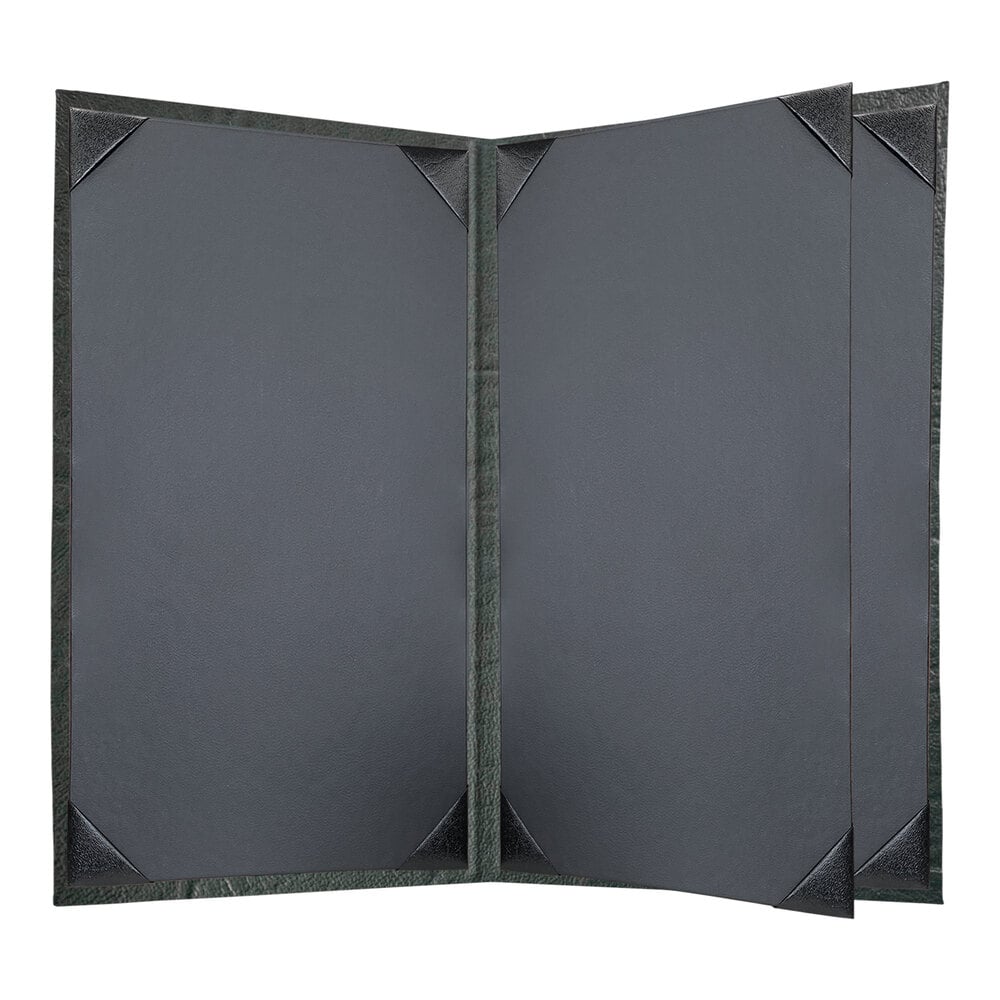 H. Risch, Inc. HAR-4V Harley 8 1/2" x 14" Customizable Green 4 View Menu Cover