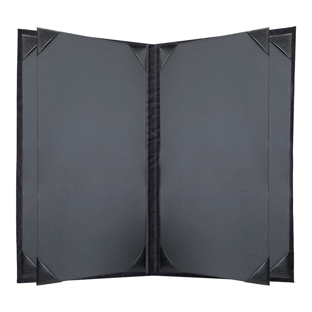 H. Risch, Inc. HAR-6V Harley 8 1/2" x 14" Customizable Black 6 View Menu Cover