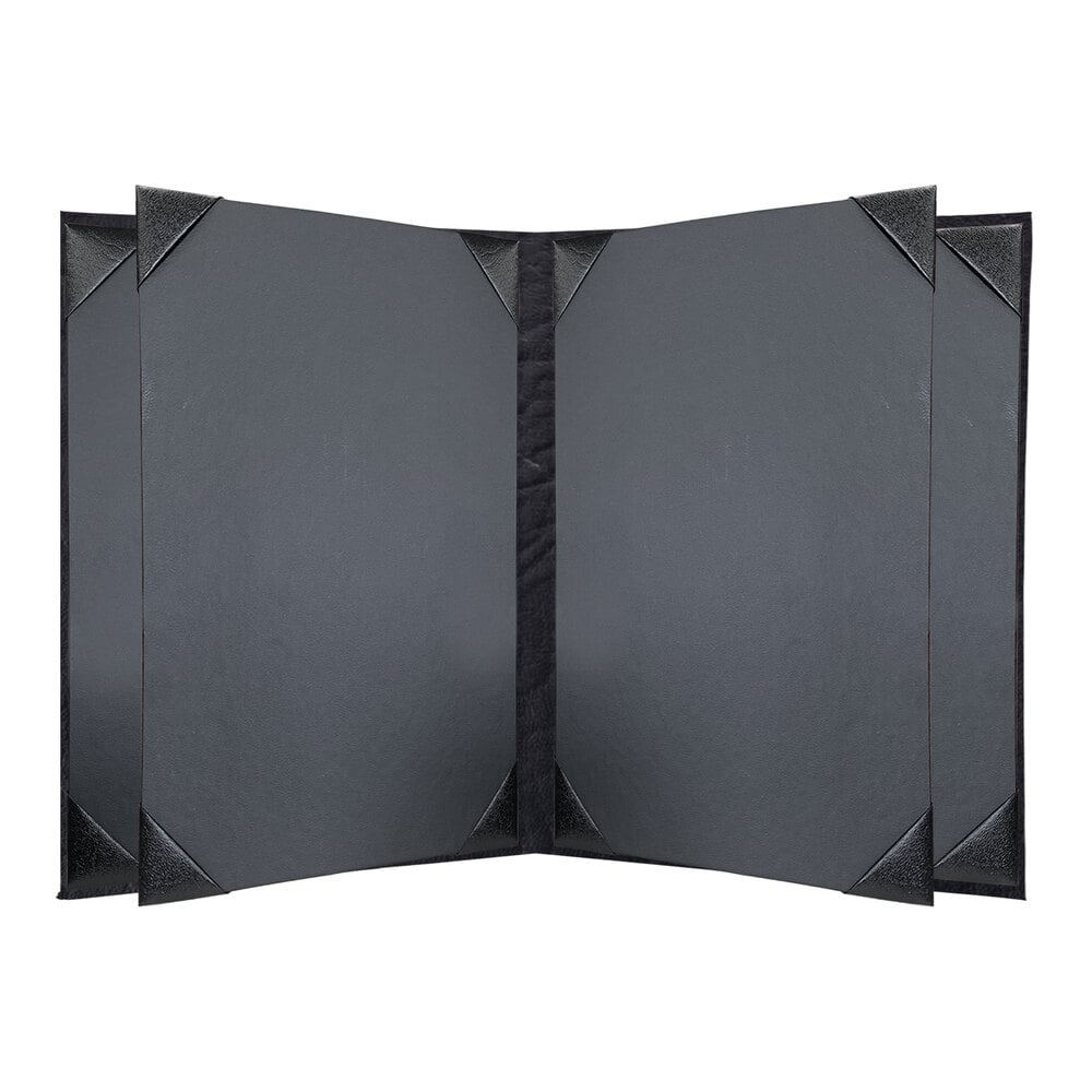 H. Risch, Inc. HAR-6V Harley 8 1/2" x 11" Customizable Black 6 View Menu Cover