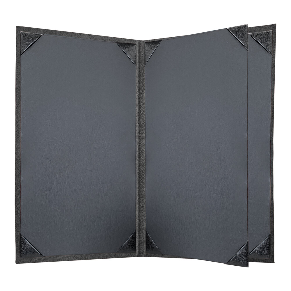 H. Risch, Inc. HAR-4V Harley 8 1/2" x 14" Customizable Charcoal 4 View Menu Cover