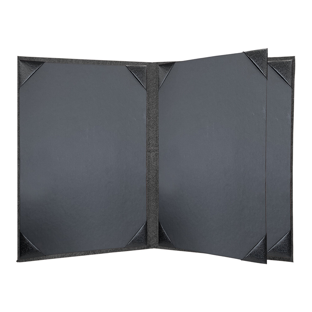 H. Risch, Inc. HAR-4V Harley 8 1/2" x 11" Customizable Charcoal 4 View Menu Cover