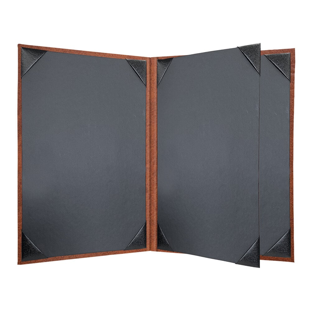 H. Risch, Inc. HAR-4V Harley 5 1/2" x 8 1/2" Customizable Butterscotch 4 View Menu Cover