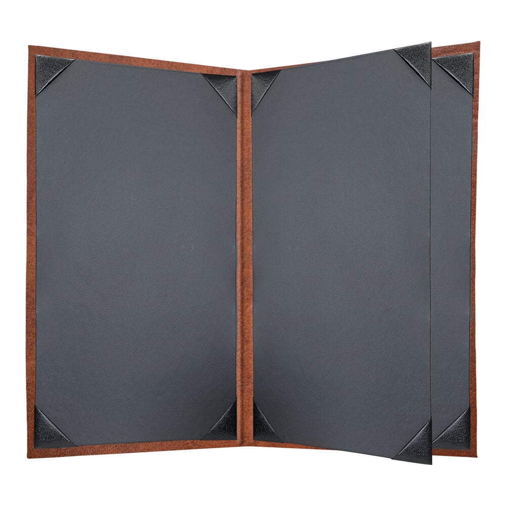 H. Risch, Inc. HAR-4V Harley 8 1/2" x 14" Customizable Butterscotch 4 View Menu Cover