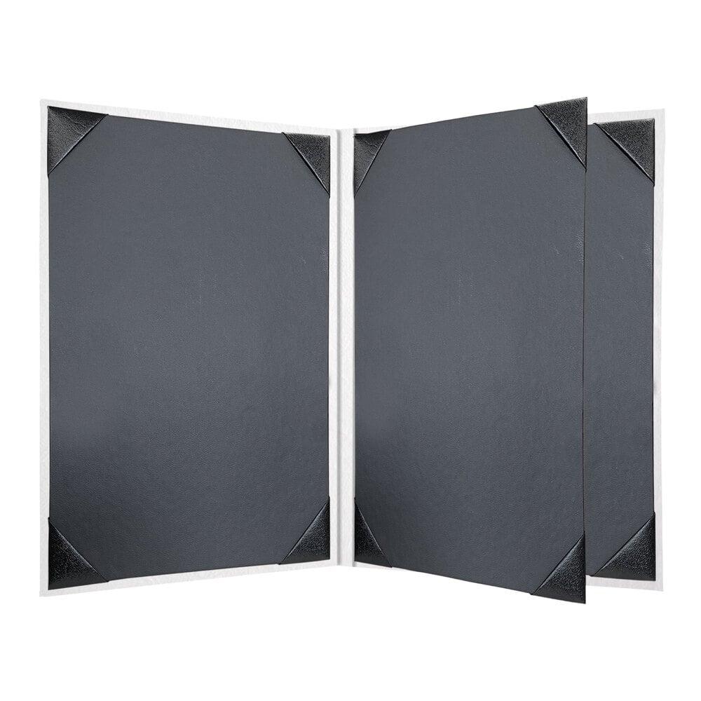 H. Risch, Inc. HAR-4V Harley 5 1/2" x 8 1/2" Customizable White 4 View Menu Cover