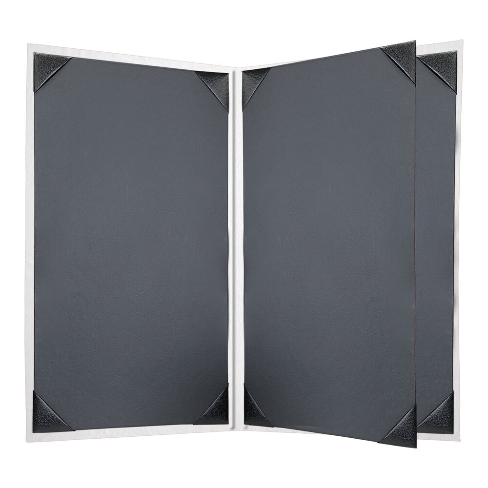 H. Risch, Inc. HAR-4V Harley 8 1/2" x 14" Customizable White 4 View Menu Cover