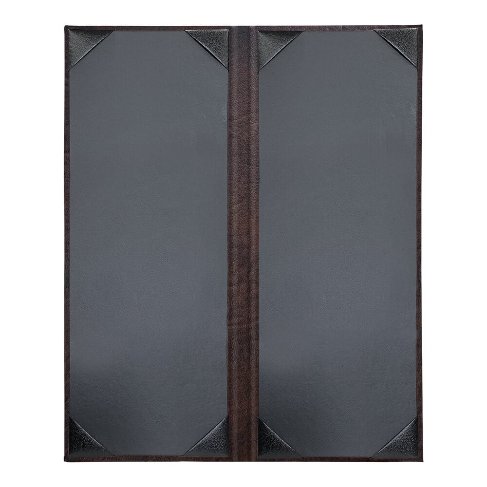 H. Risch, Inc. HAR-2V Harley 4 1/4" x 11" Customizable Brown 2 View Menu Cover