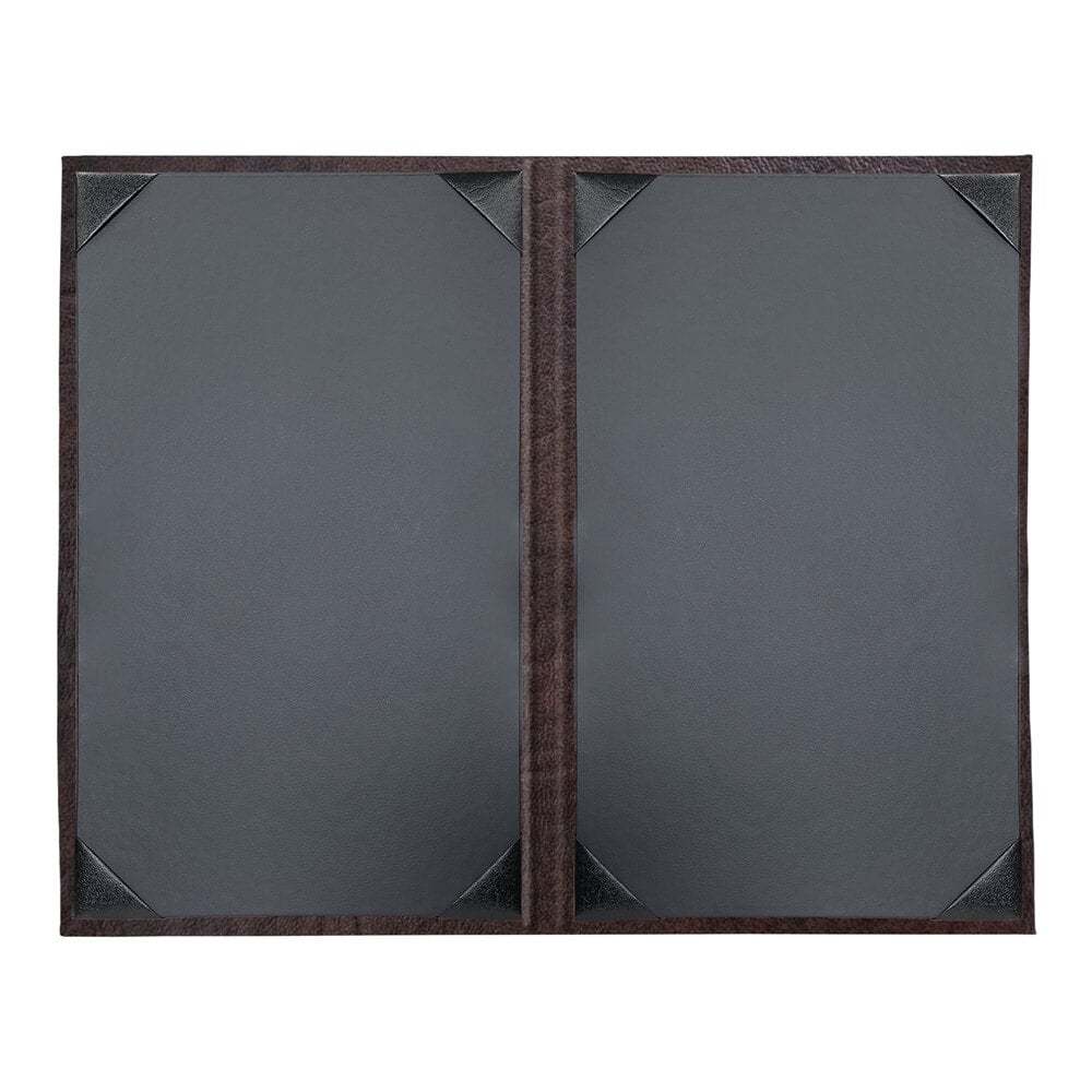 H. Risch, Inc. HAR-2V Harley 8 1/2" x 14" Customizable Brown 2 View Menu Cover