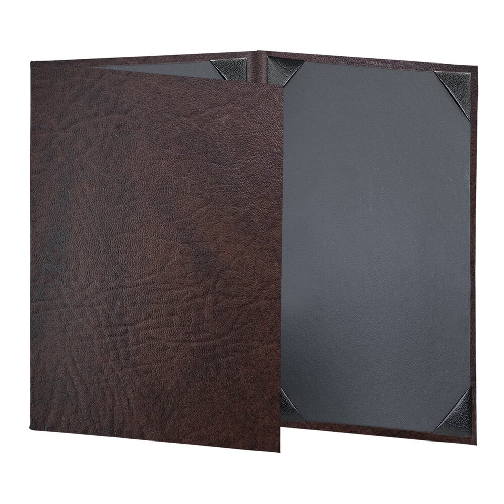 H. Risch, Inc. HAR-3V Harley 5 1/2" x 8 1/2" Customizable Brown 3 View Menu Cover
