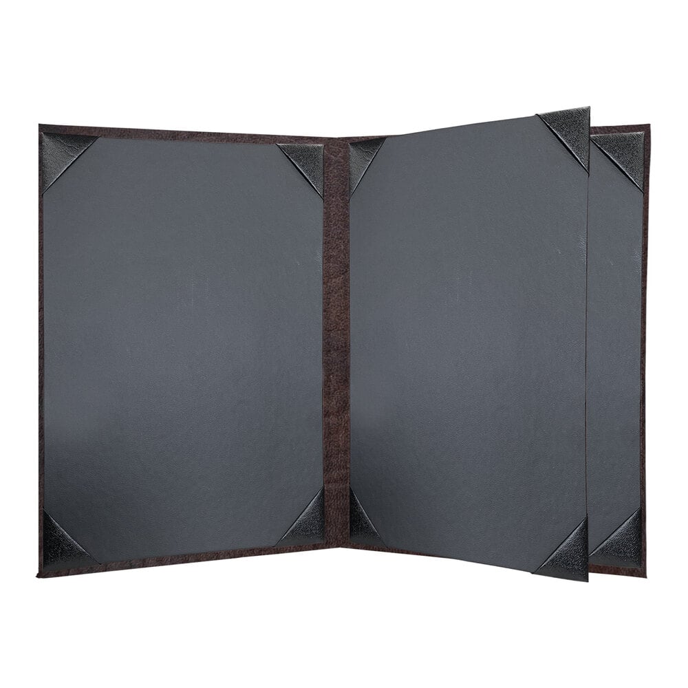 H. Risch, Inc. HAR-4V Harley 8 1/2" x 11" Customizable Brown 4 View Menu Cover