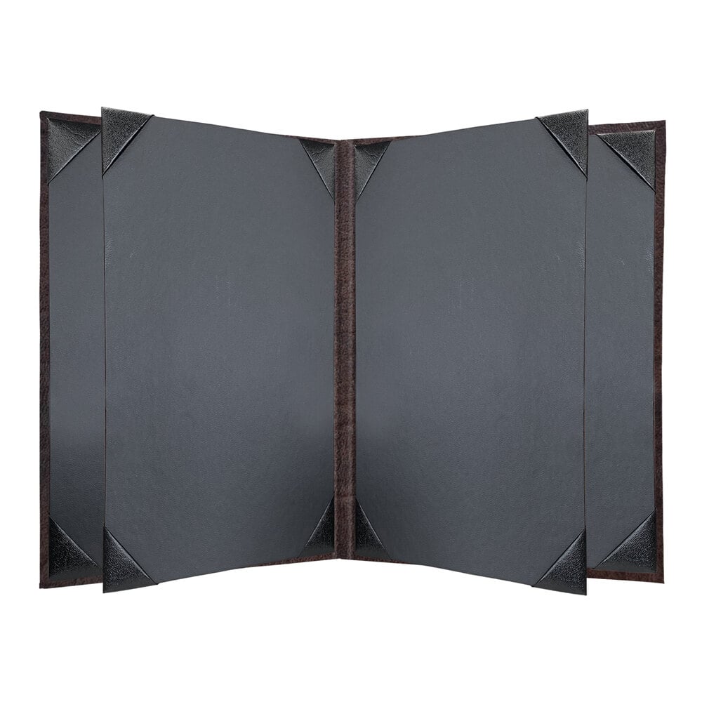 H. Risch, Inc. HAR-6V Harley 5 1/2" x 8 1/2" Customizable Brown 6 View Menu Cover