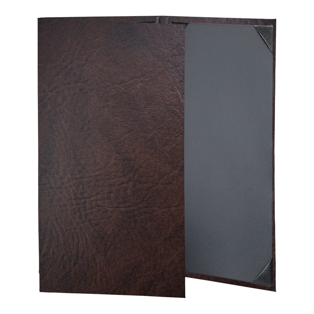 H. Risch, Inc. HAR-3V Harley 8 1/2" x 14" Customizable Brown 3 View Menu Cover