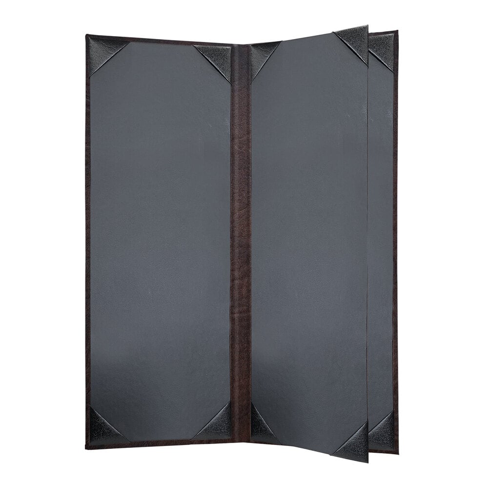 H. Risch, Inc. HAR-4V Harley 4 1/4" x 11" Customizable Brown 4 View Menu Cover