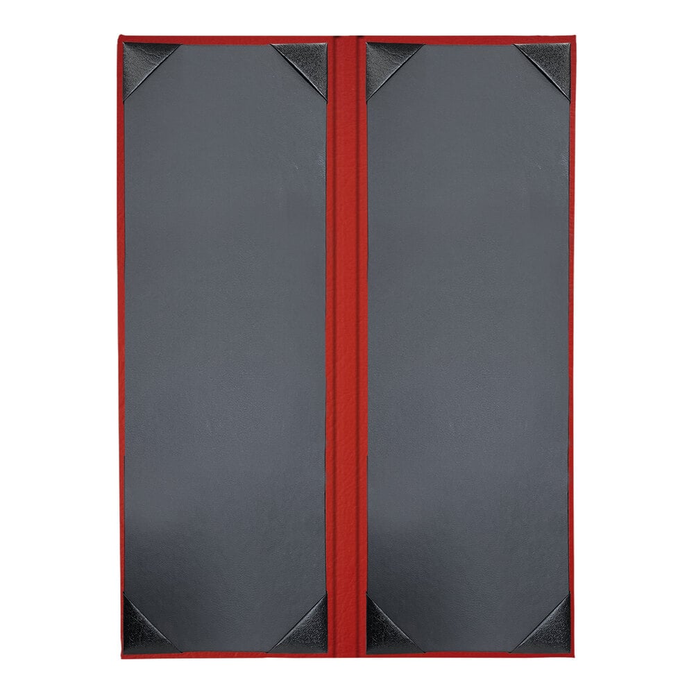 H. Risch, Inc. HAR-2V Harley 4 1/4" x 14" Customizable Red 2 View Menu Cover