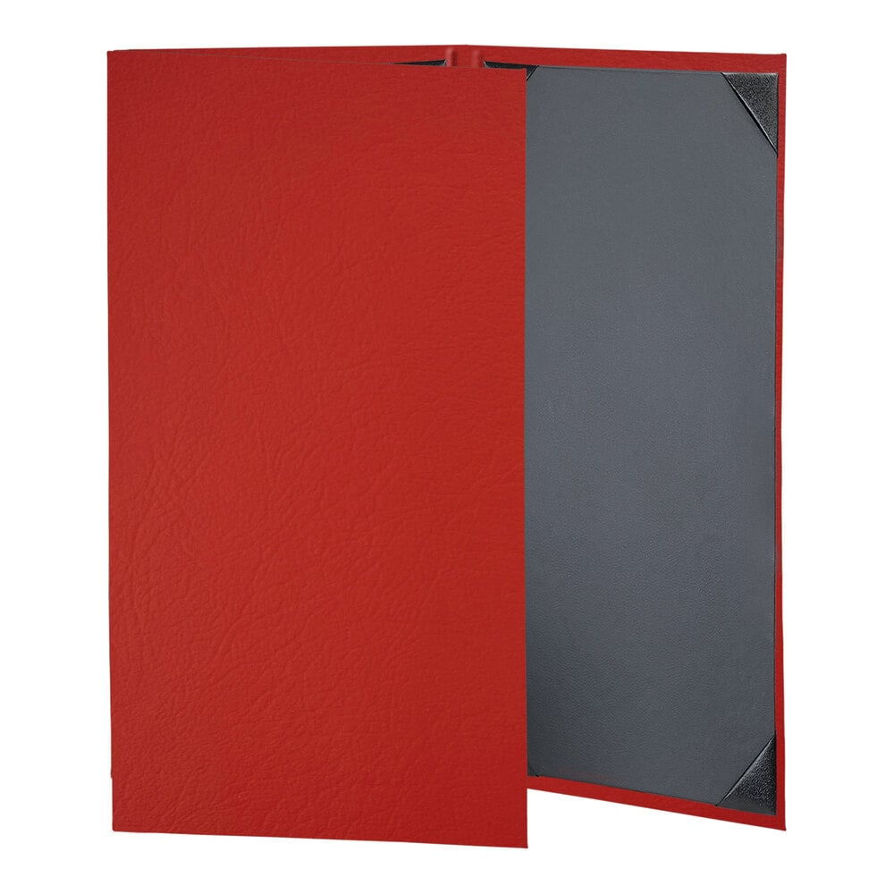 H. Risch, Inc. HAR-3V Harley 8 1/2" x 14" Customizable Red 3 View Menu Cover