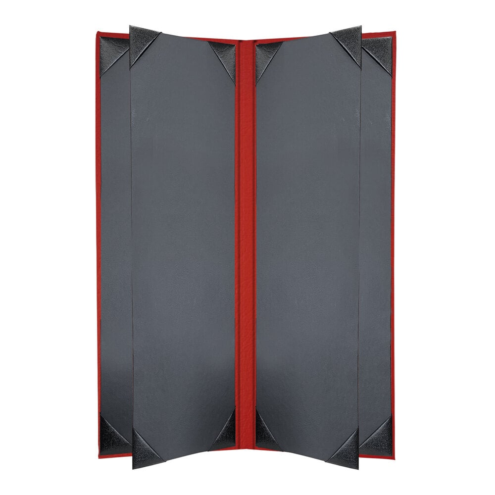 H. Risch, Inc. HAR-6V Harley 4 1/4" x 14" Customizable Red 6 View Menu Cover