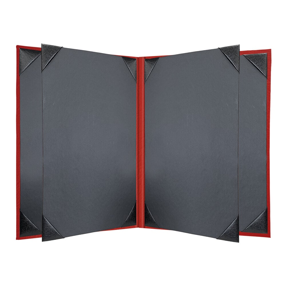 H. Risch, Inc. HAR-6V Harley 5 1/2" x 8 1/2" Customizable Red 6 View Menu Cover