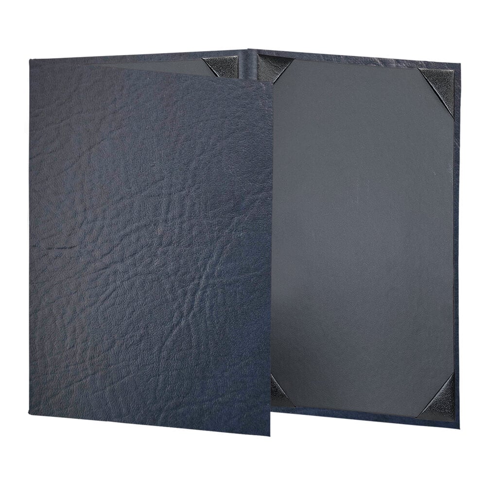 H. Risch, Inc. HAR-3V Harley 5 1/2" x 8 1/2" Customizable Navy 3 View Menu Cover