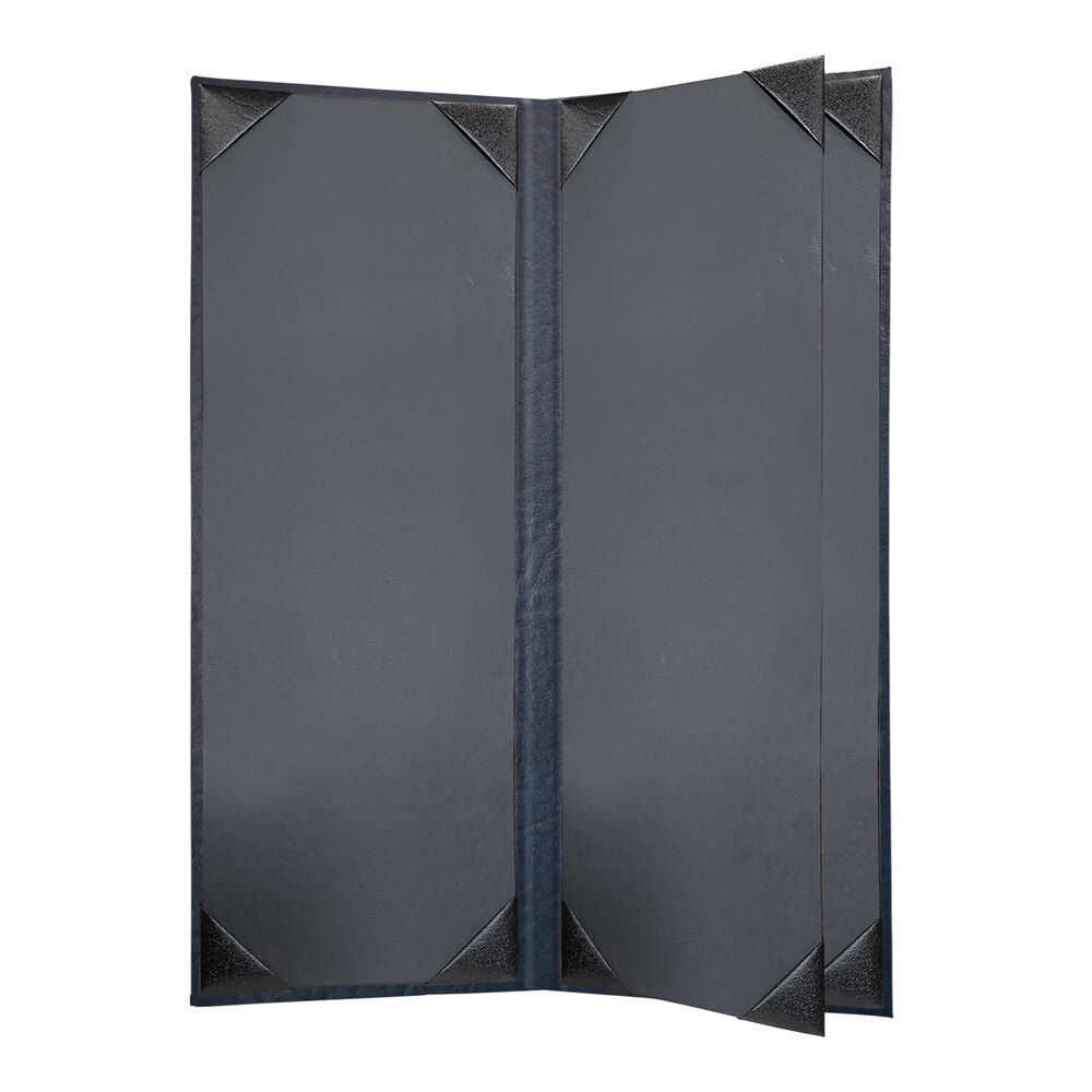 H. Risch, Inc. HAR-4V Harley 4 1/4" x 11" Customizable Navy 4 View Menu Cover