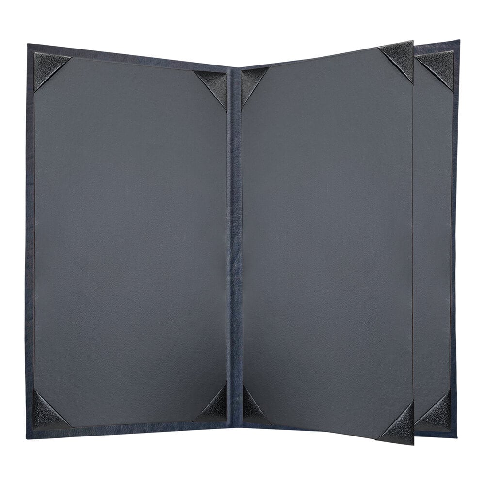 H. Risch, Inc. HAR-4V Harley 8 1/2" x 14" Customizable Navy 4 View Menu Cover