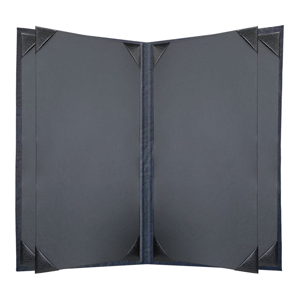 H. Risch, Inc. HAR-6V Harley 8 1/2" x 14" Customizable Navy 6 View Menu Cover