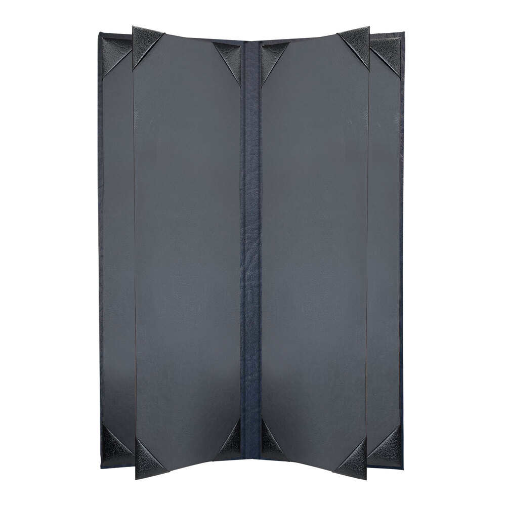 H. Risch, Inc. HAR-6V Harley 4 1/4" x 14" Customizable Navy 6 View Menu Cover