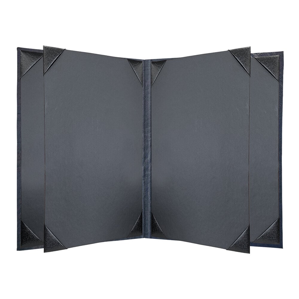 H. Risch, Inc. HAR-6V Harley 5 1/2" x 8 1/2" Customizable Navy 6 View Menu Cover