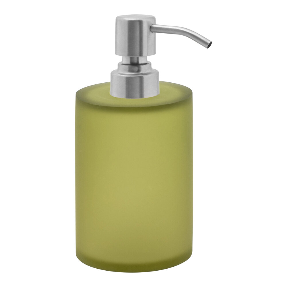 room360 Nassau RSP026GRR12 10 oz. Sage Soap Dispenser with Brushed Stainless Pump Top - 6/Case