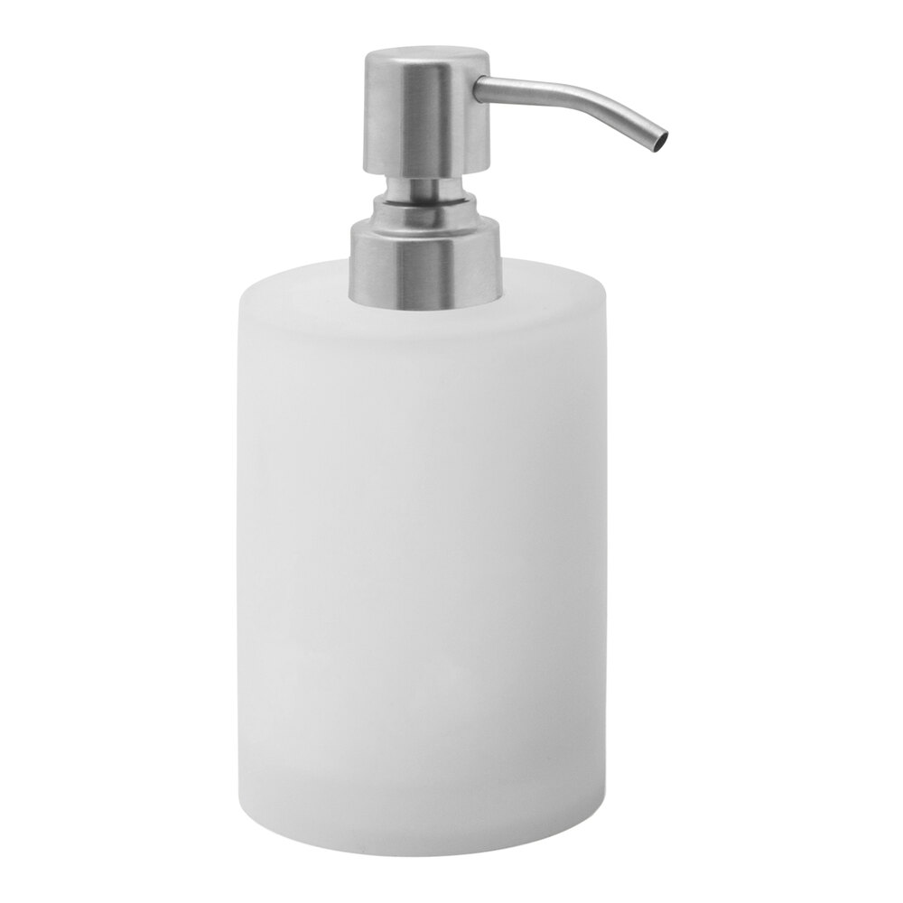room360 Nassau RSP026FRR12 10 oz. Ice Soap Dispenser with Brushed Stainless Pump Top - 6/Case