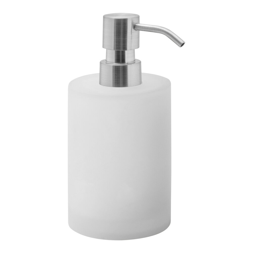 room360 Nassau RSP027FRR12 10 oz. Ice Soap Dispenser with Mirrored Stainless Pump Top - 6/Case