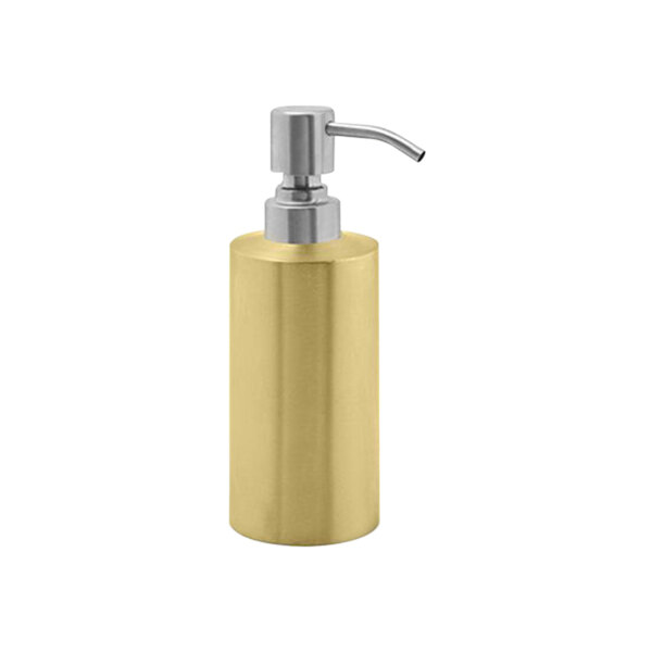 room360 Tokyo RSP013GOS22 12 oz. Matte Brass Stainless Steel Soap Dispenser with Brushed Stainless Top - 6/Case