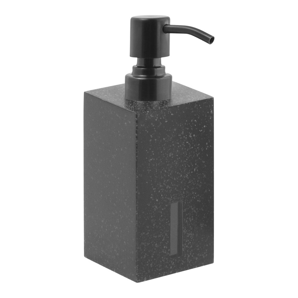 room360 Morocco RSP032BKR12 10 oz. Onyx Soap Dispenser with Matte Black Pump Top - 6/Case