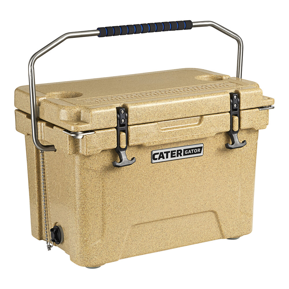 CaterGator CG20SPB Beige 20 Qt. Rotomolded Outdoor Cooler / Ice Chest