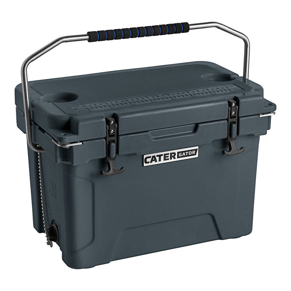 CaterGator CG20CHR Charcoal 20 Qt. Rotomolded Outdoor Cooler / Ice Chest