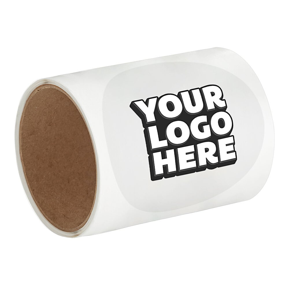 Carnival King 4" Customizable Round Vinyl Label Roll - 50/Pack