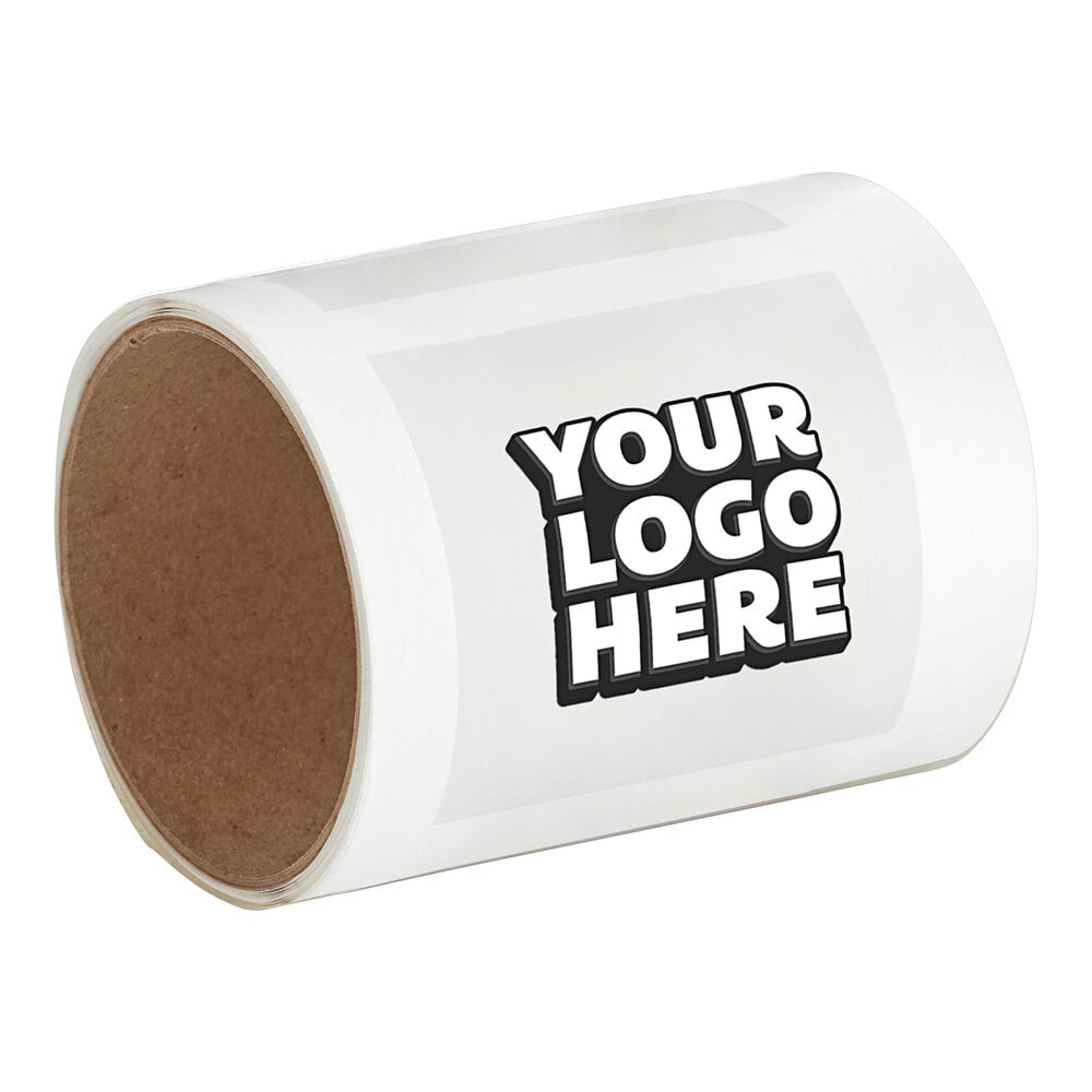 Carnival King 3" x 3" Customizable Square Vinyl Label Roll - 50/Pack