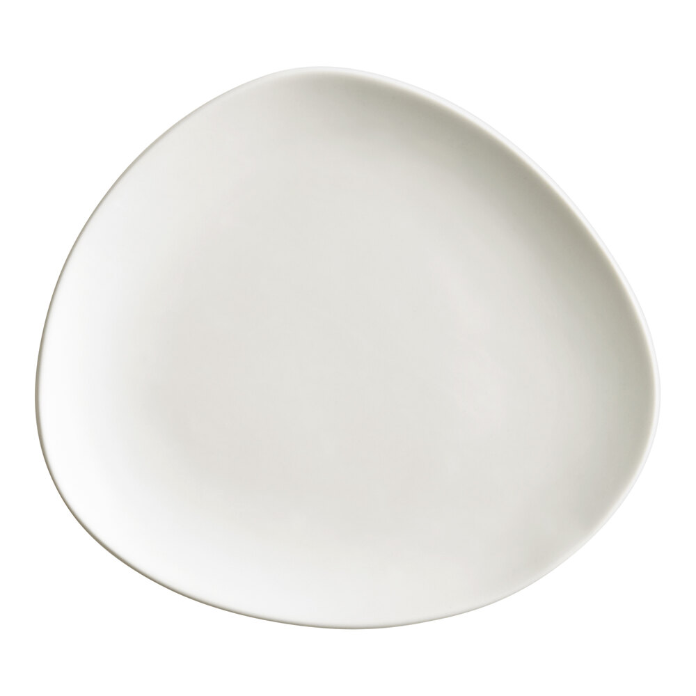 Acopa Nova 7 1/4" Cream White Organic Coupe Stoneware Plate - Sample