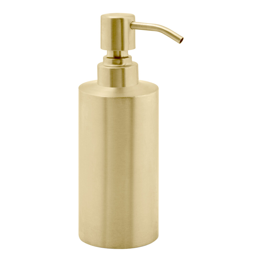 room360 Tokyo RSP010GOS22 12 oz. Matte Brass Stainless Steel Soap Dispenser with Matte Brass Top - 6/Case