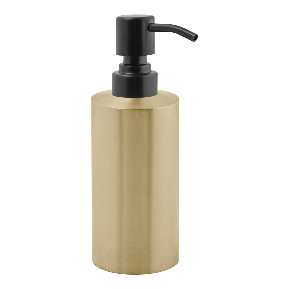 room360 Tokyo RSP011GOS22 12 oz. Matte Brass Stainless Steel Soap Dispenser with Matte Black Top - 6/Case
