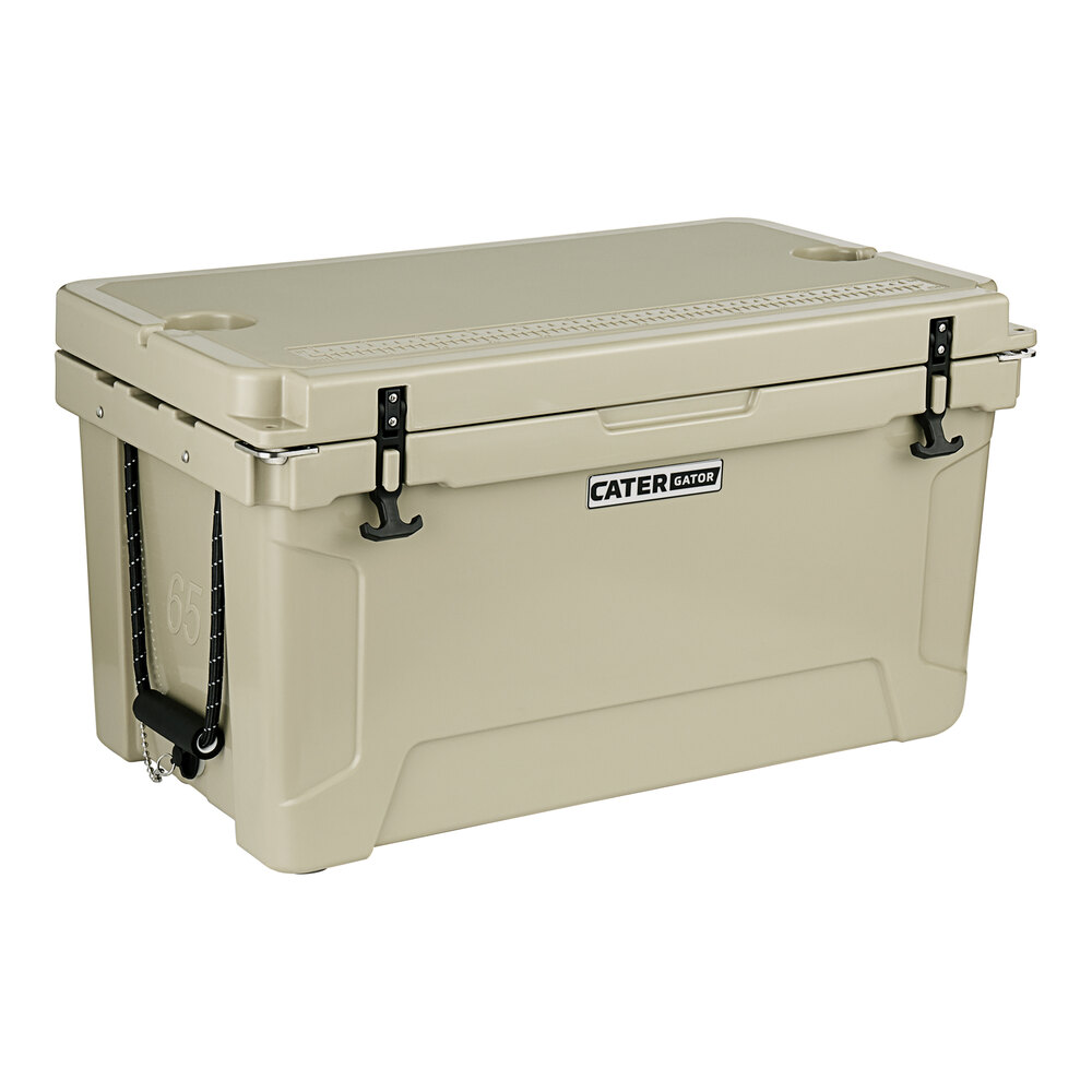 CaterGator CG65TAN Tan 65 Qt. Rotomolded Outdoor Cooler / Ice Chest